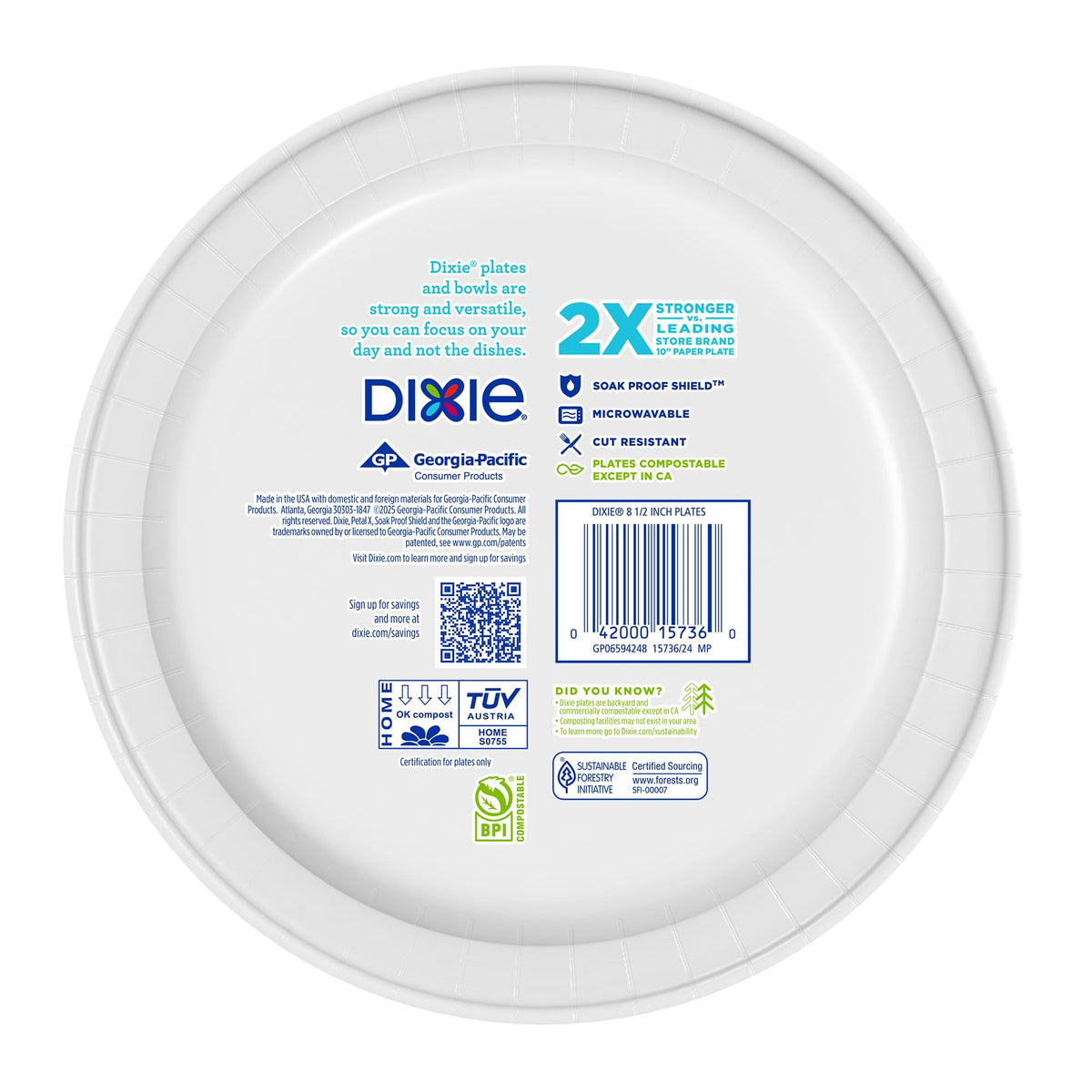 8.5 Inch 90 Count Disposable Paper Plates R341200