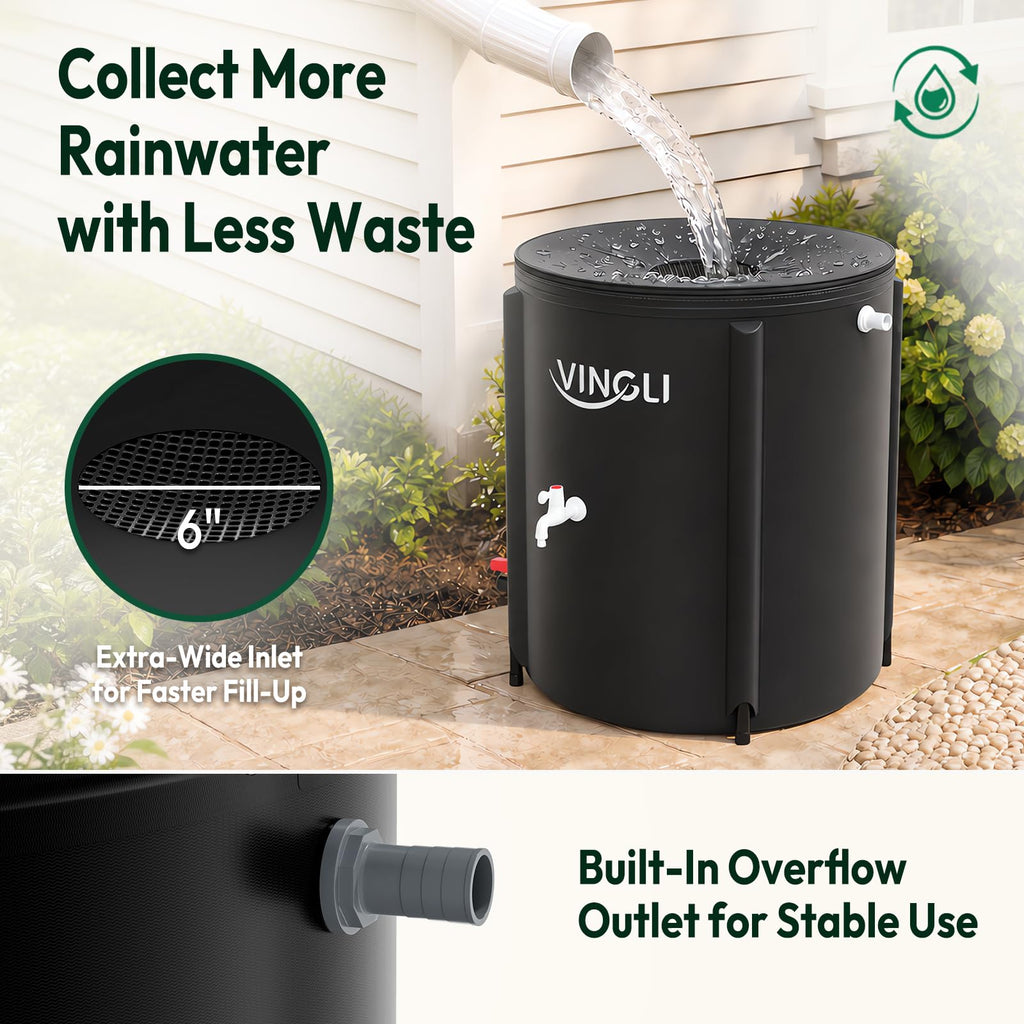 Collapsible 50 Gallon Rain Barrel E899154