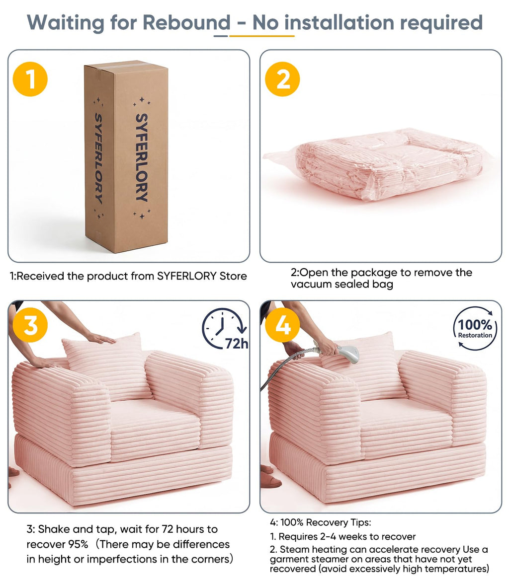 2 in 1 Convertible Sleeper Chair Folding Sofa Bed O836229