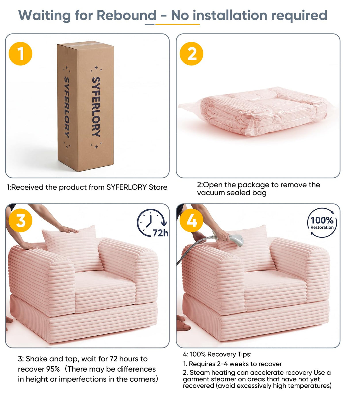 2 in 1 Convertible Sleeper Chair Folding Sofa Bed O836229