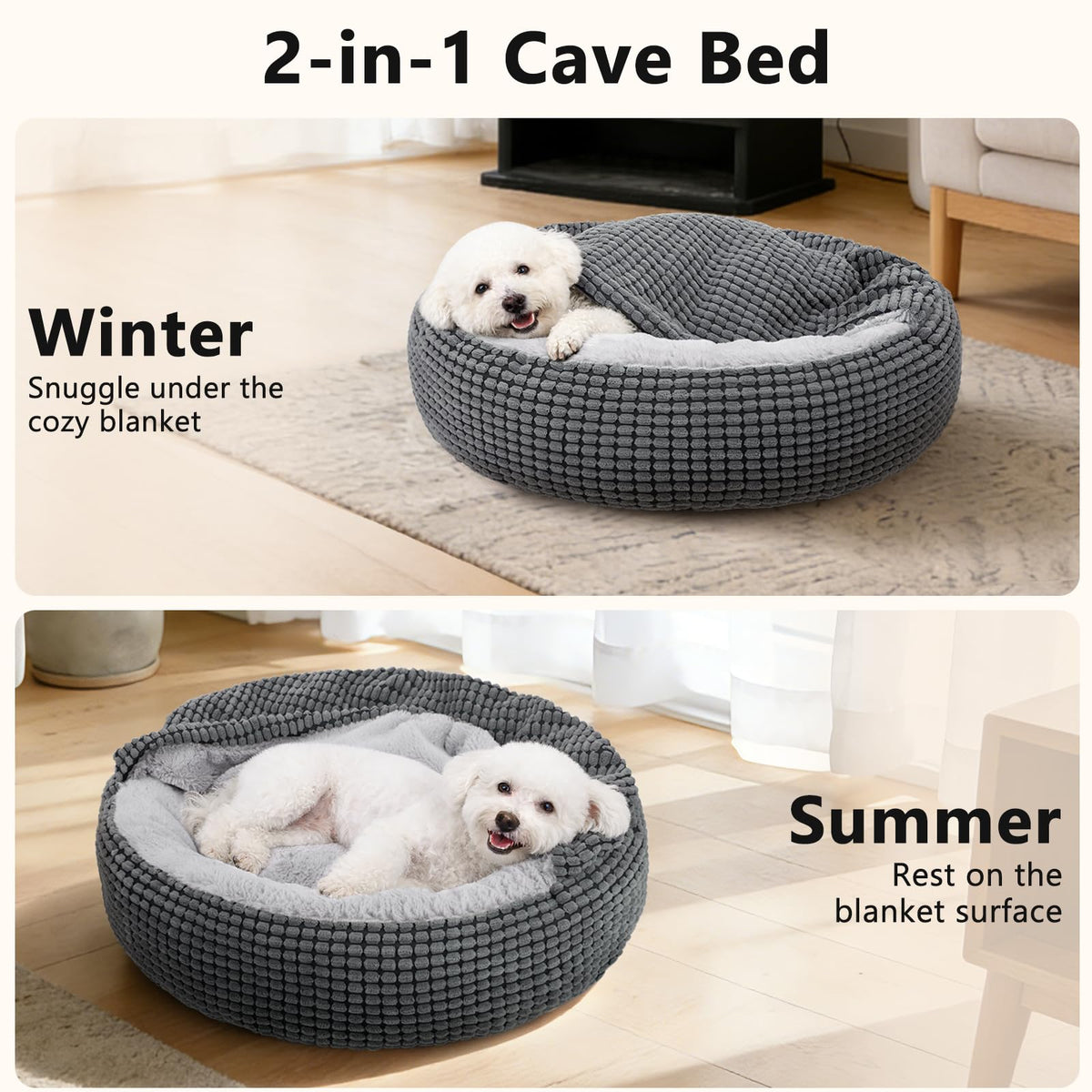 Small Dog Bed with Attached Blanket, 23inch E45632