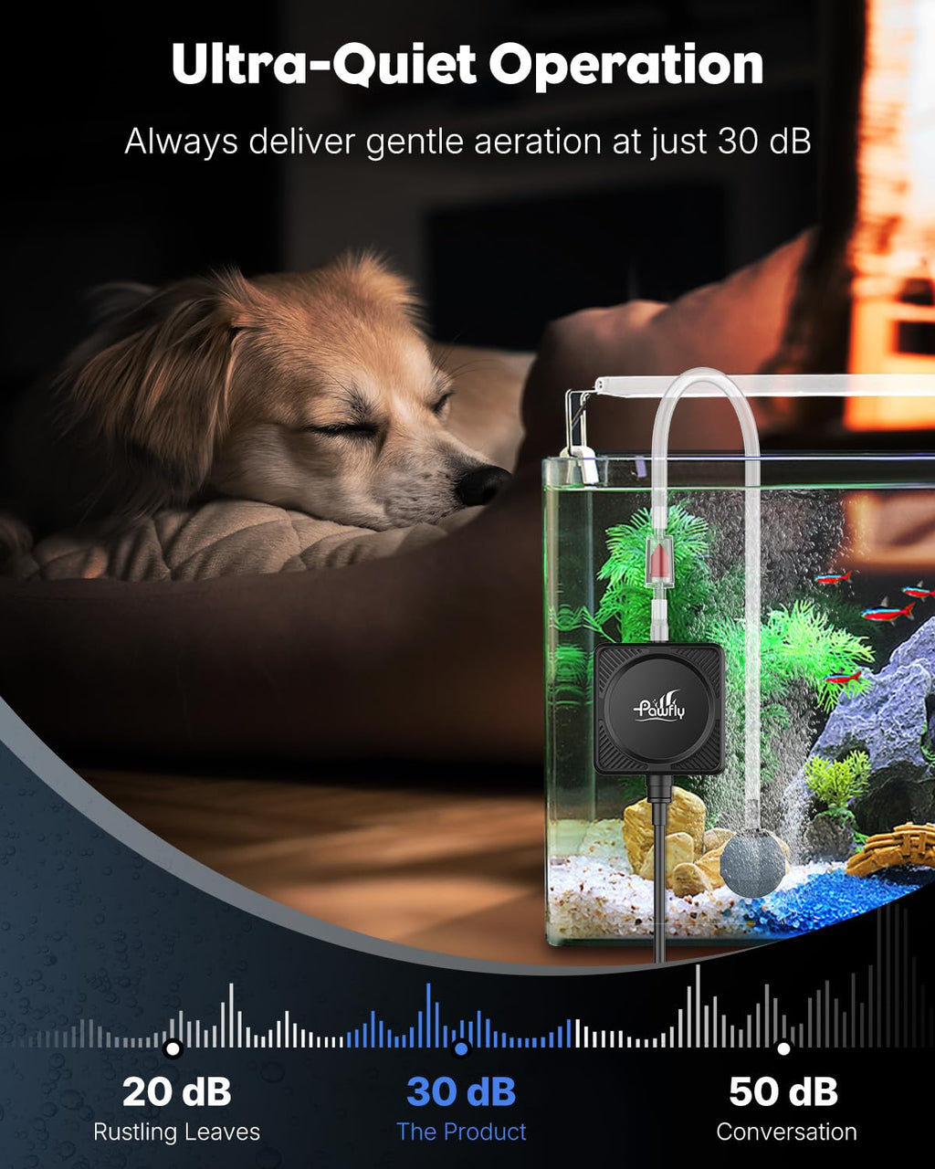 Nano Silent Aquarium Air Pump, 1.3 W 450 mL/min C41970