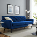 Navy Channel Tufted Performance Velvet Sofa X6479
