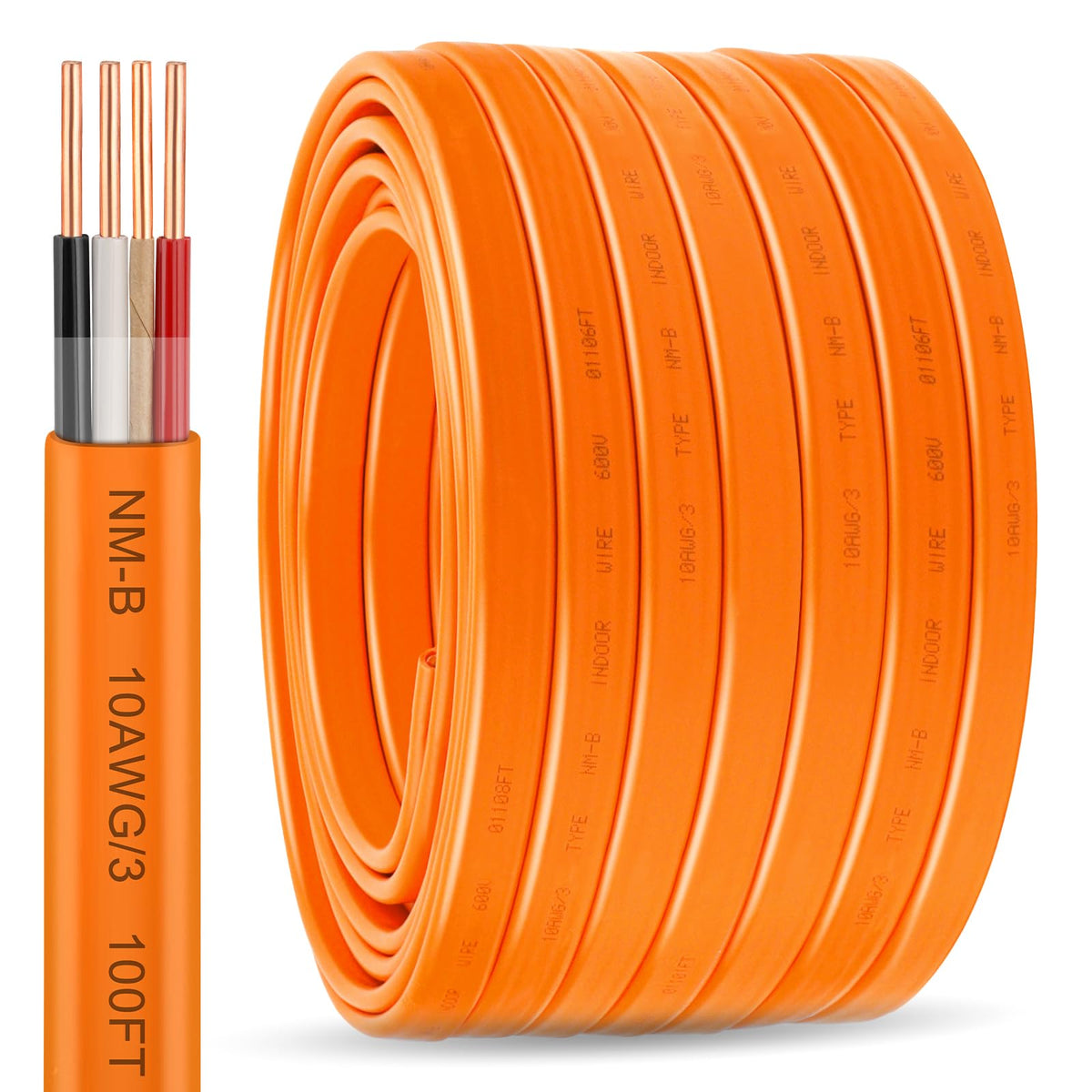 Solid Indoor Electrical Wire 100 FT Orange Y7383
