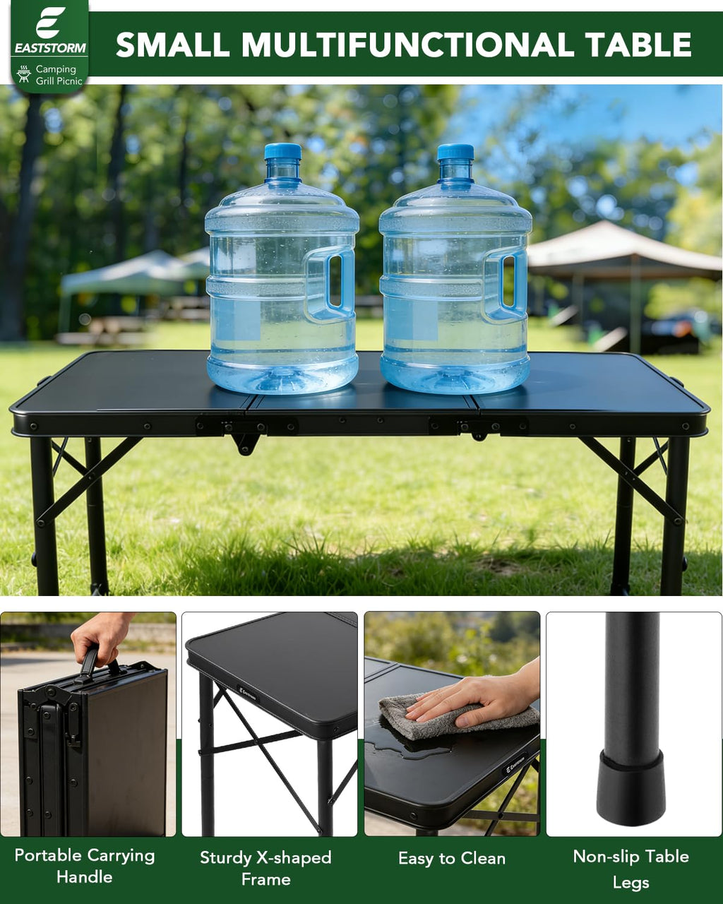 Small Folding Camping Table Black X520603
