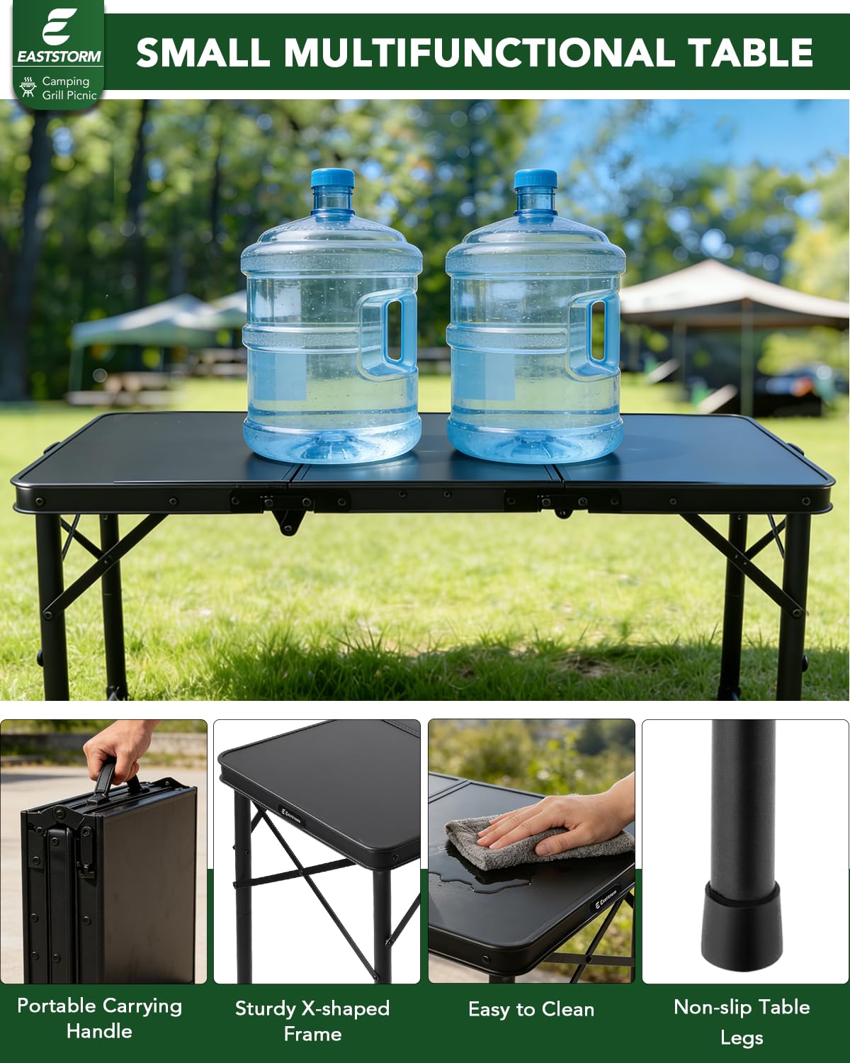 Small Folding Camping Table Black X520603