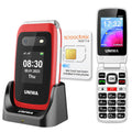 4G Flip Phone Unlocked Dual Screen 2.4"+1.77" Red H53780