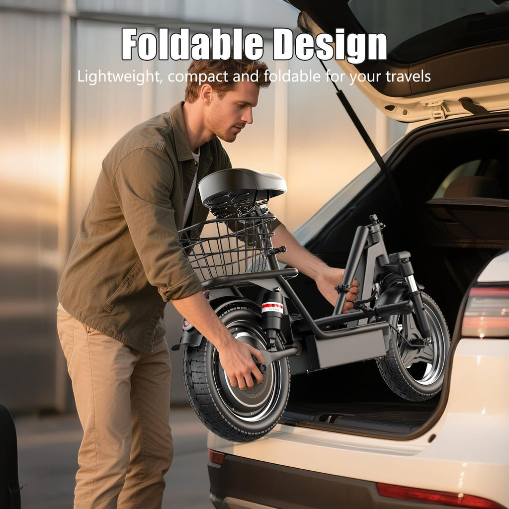 Foldable Electric Scooter with Seat D93449