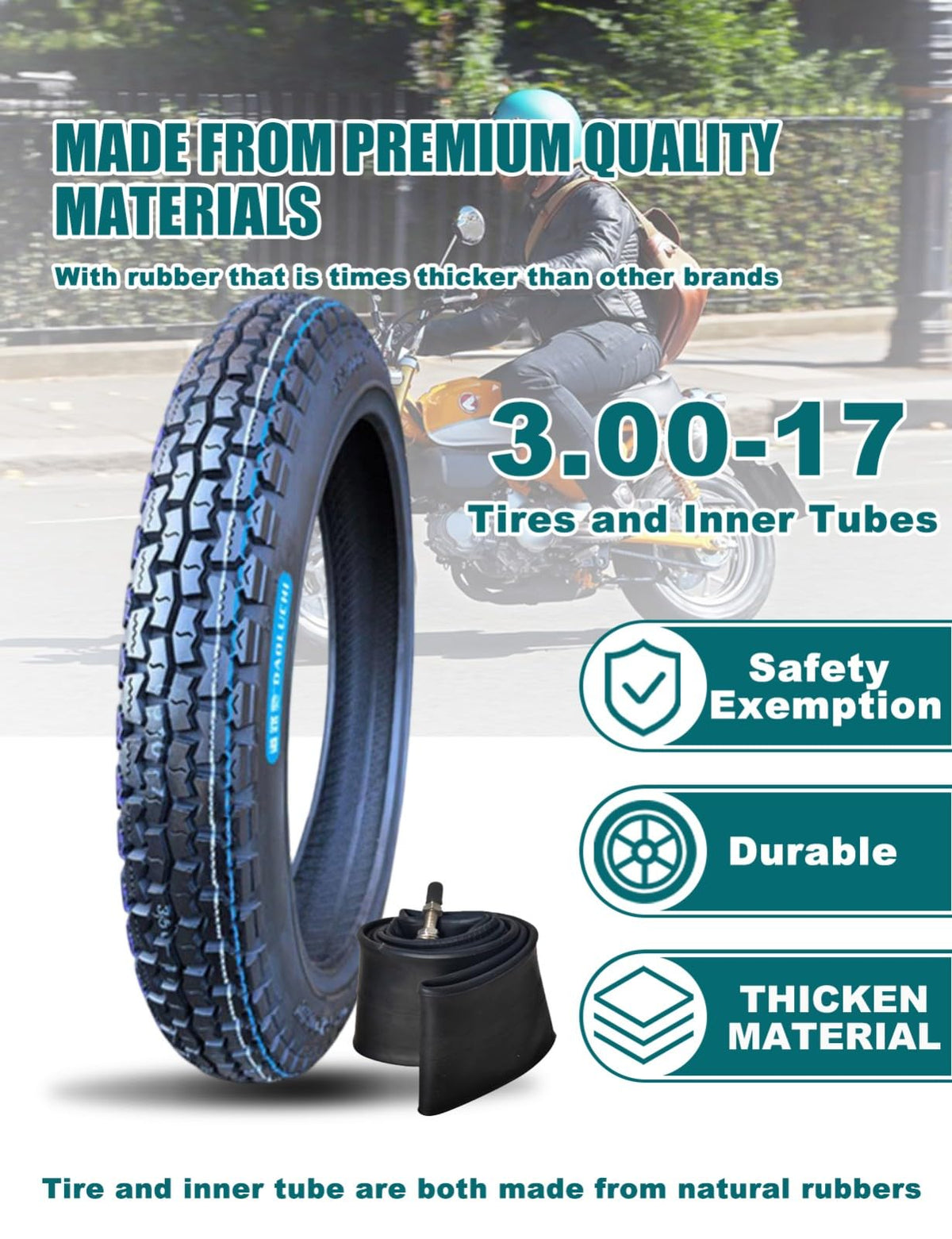 3.00-17 Off Road Motorcycle Tire and Inner Tube G207121