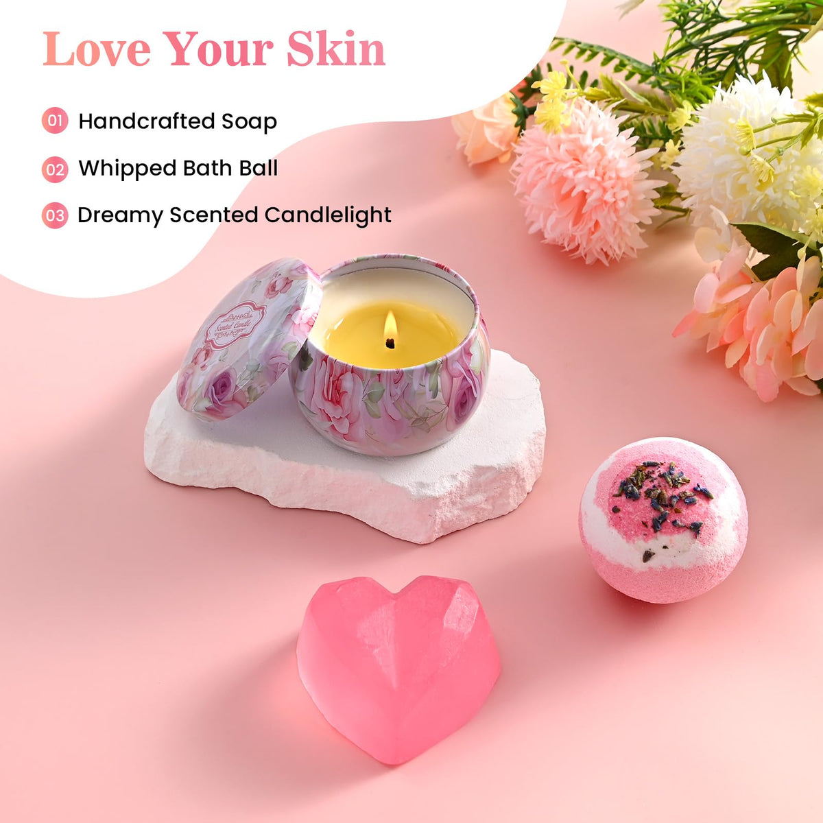 Birthday Gift Baskets, Spa Gift Sets, Blanket, Candle, Mugs A626549