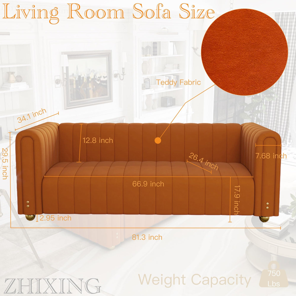 Velvet Sofa Set with Gold Metal Legs I922