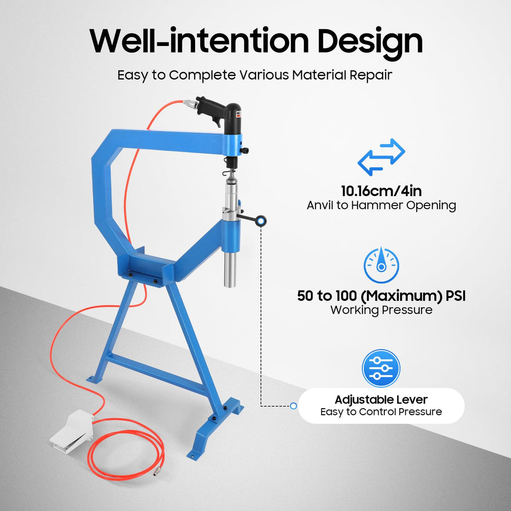 Pneumatic Planishing Hammer Metal Shrinker Stretcher Set Stainless Steel Sheet Metal Shaping Machine N101263
