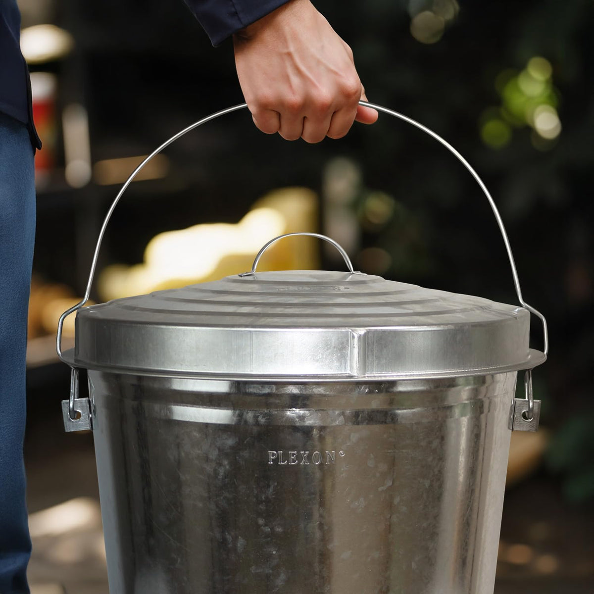 6.6 Lb Stainless Steel Hanging Poultry Feeder with 10 Gallon Storage Bucket B2255