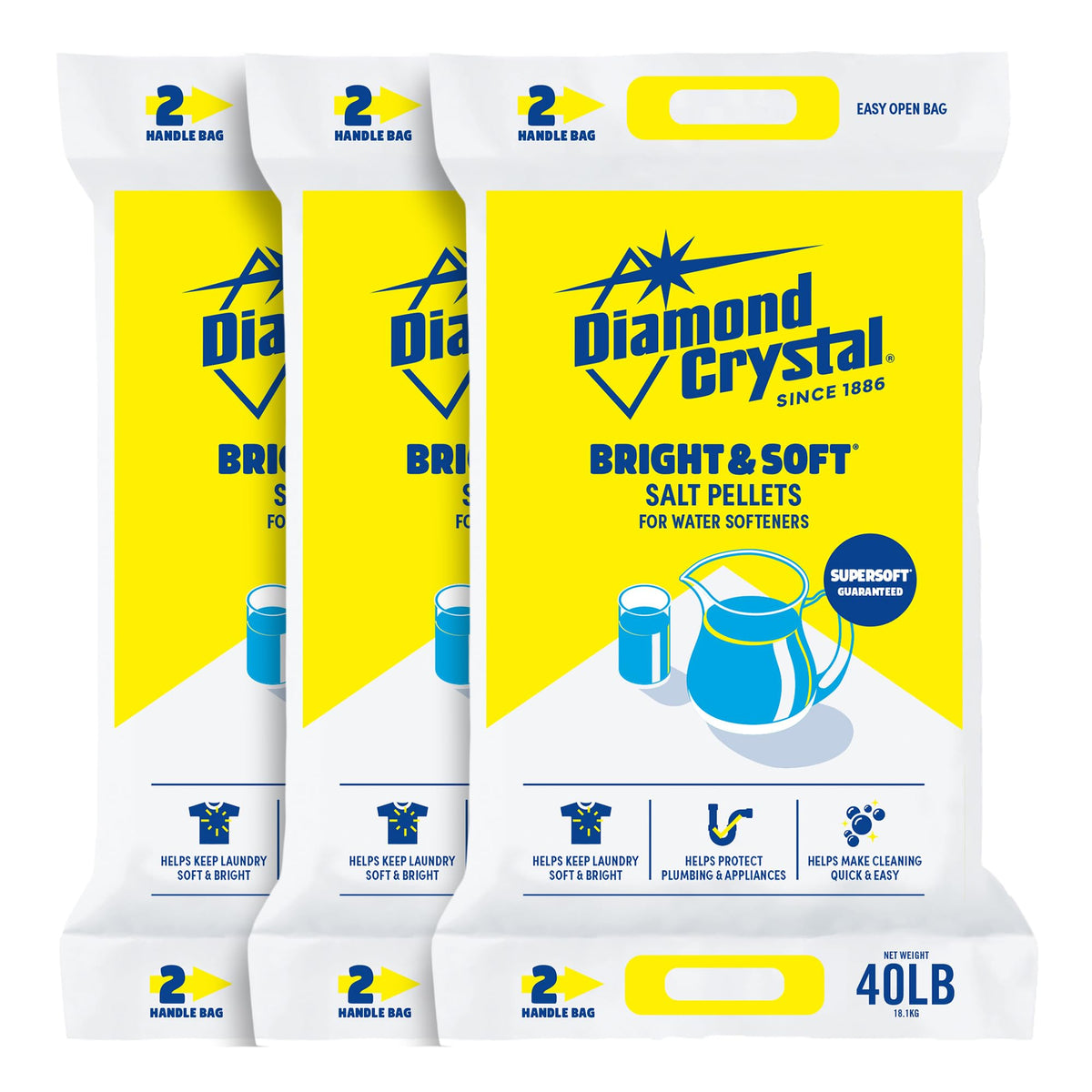 3 Pack Water Softener Salt Pellets, 40 Pounds A614