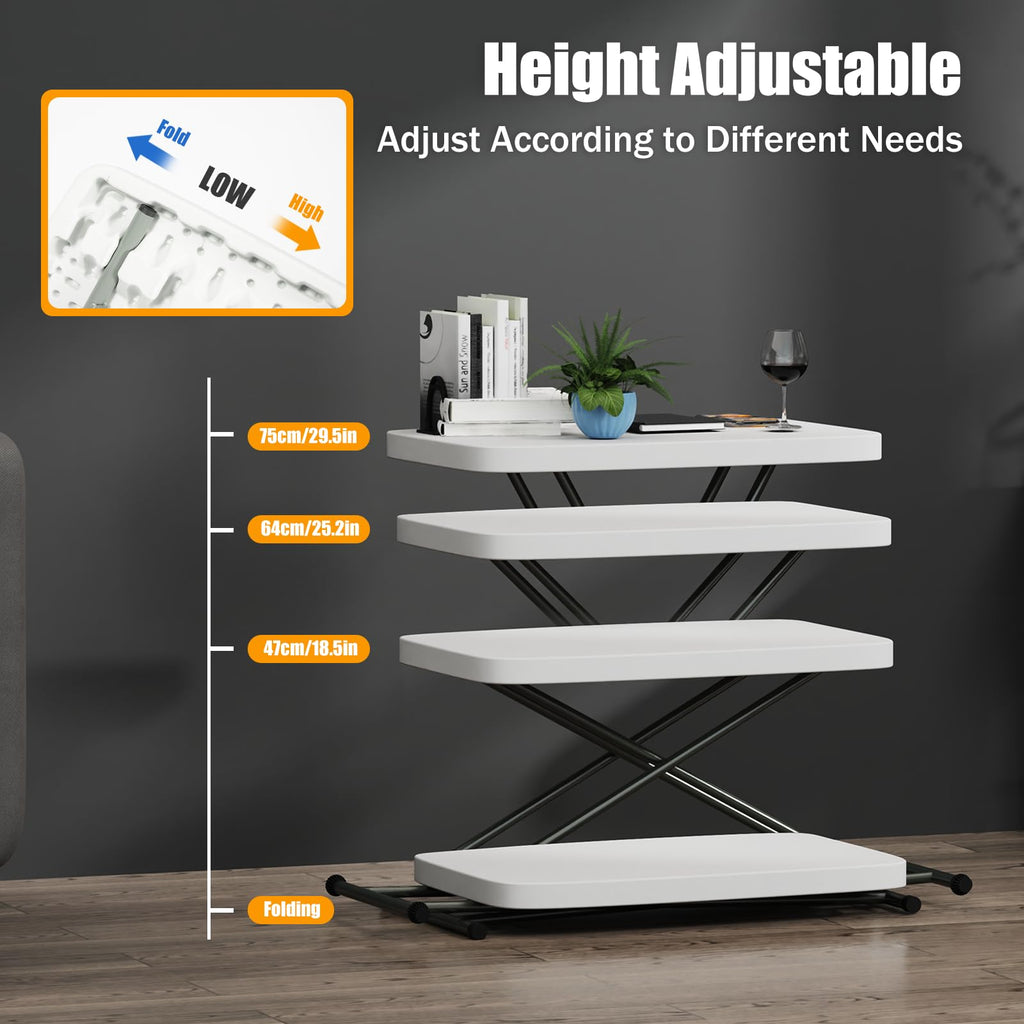 White 30" Folding Table S38362