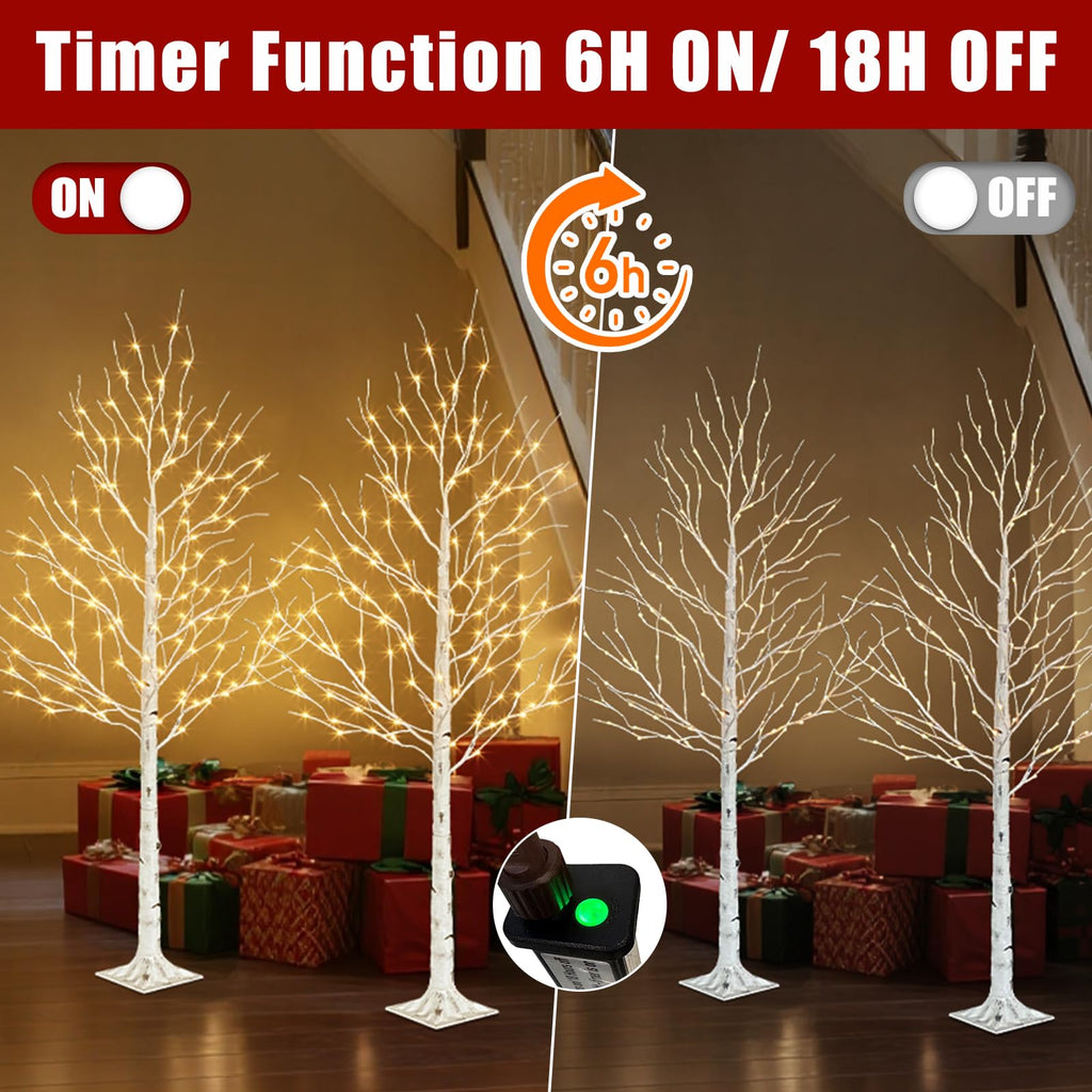 6ft Lighted Birch Tree V422317