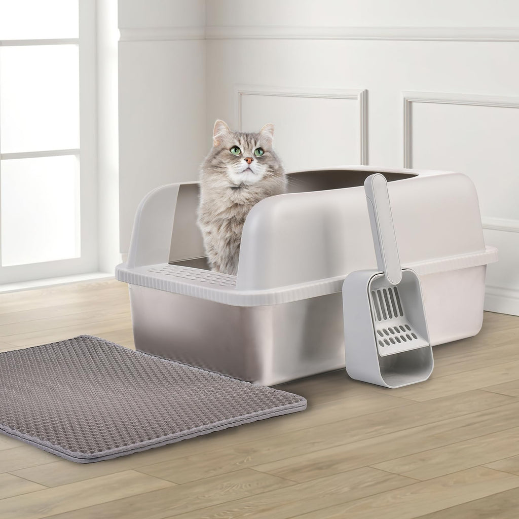 Stainless Steel Cat Litter Box with Lid W2193