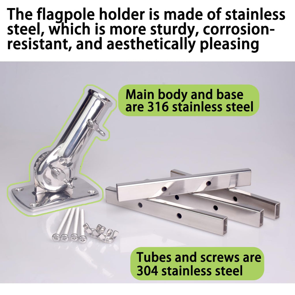 316 Stainless Steel Flagpole Holder for 1-Inch Flagpoles G54420