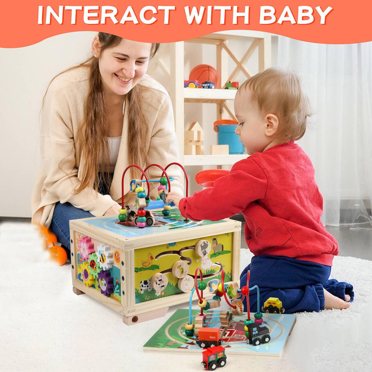Wooden 7-in-1 Activity Cube N2738