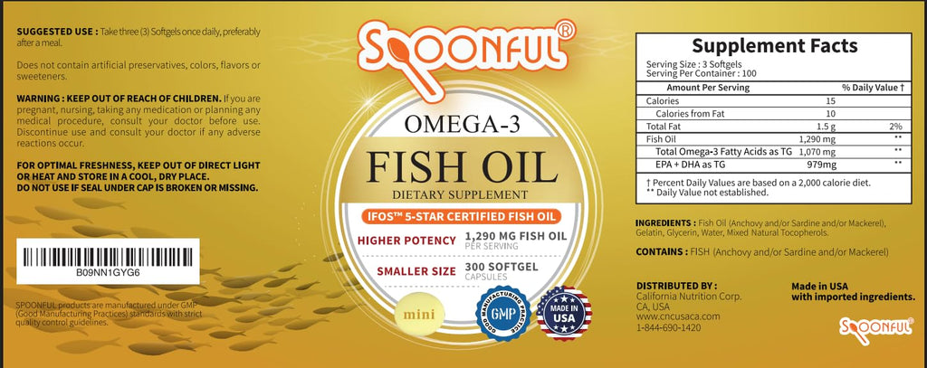 Mini Omega 3 Fish Oil 1290 mg Softgels N916