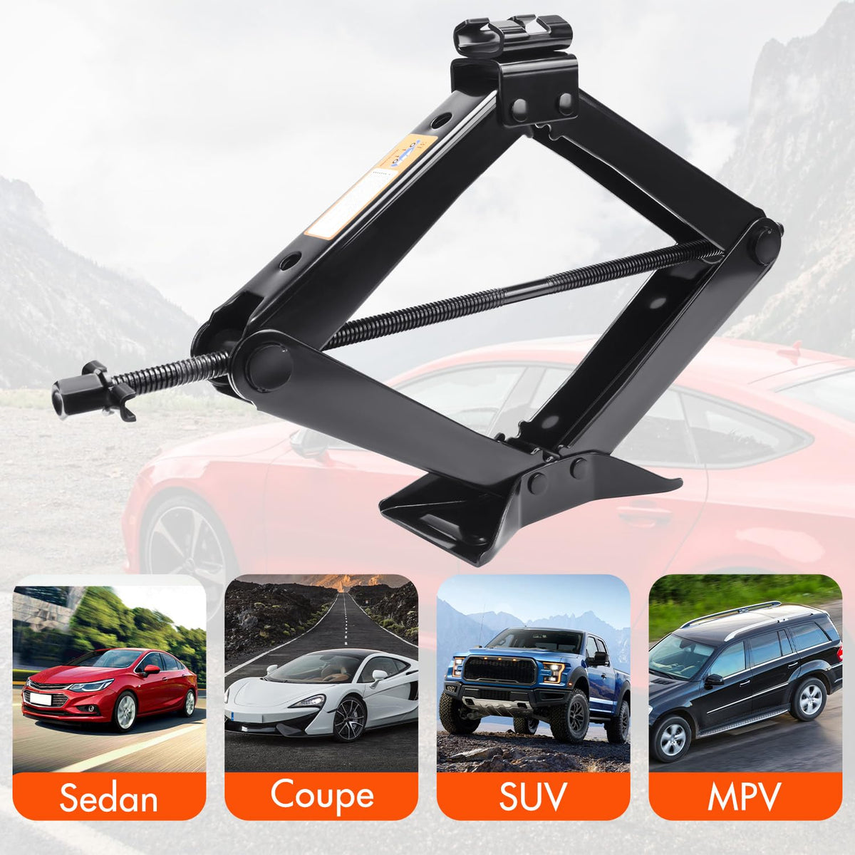 Scissor Car Jack 3 Ton Tire Changing Kit with Lug Wrench L651519
