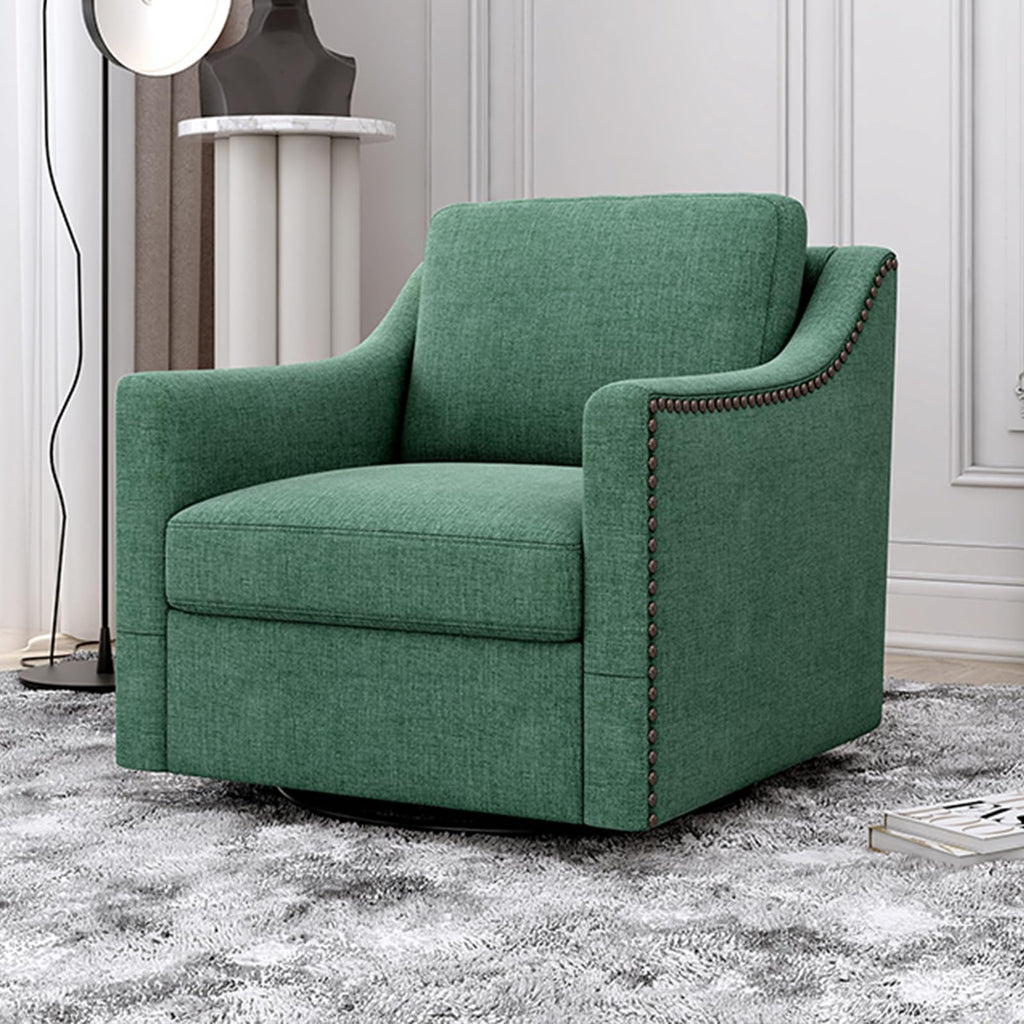 Swivel Accent Chair Set of 2 Green Armchair L35790