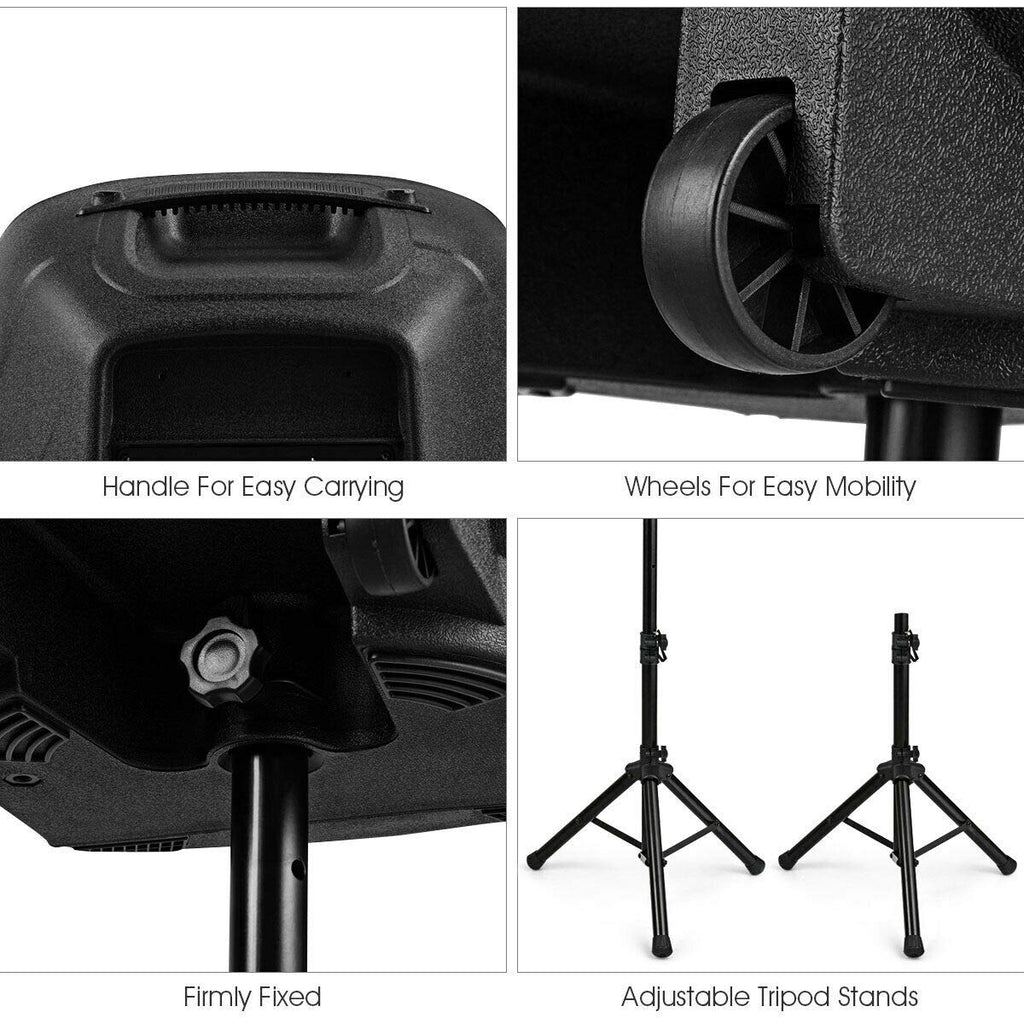 15" 1500W 2-Way Portable PA Speaker System X4639