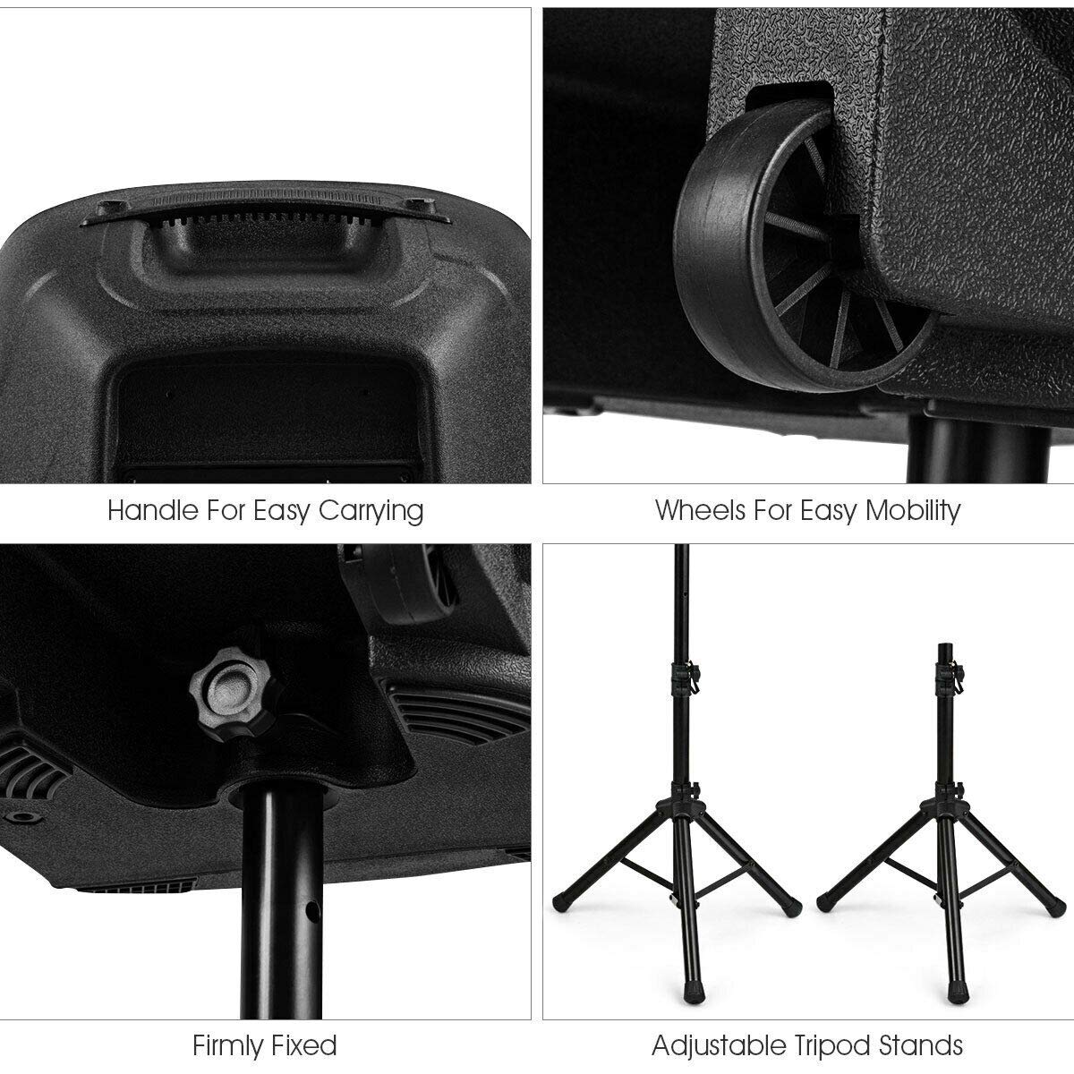 15" 1500W 2-Way Portable PA Speaker System X4639