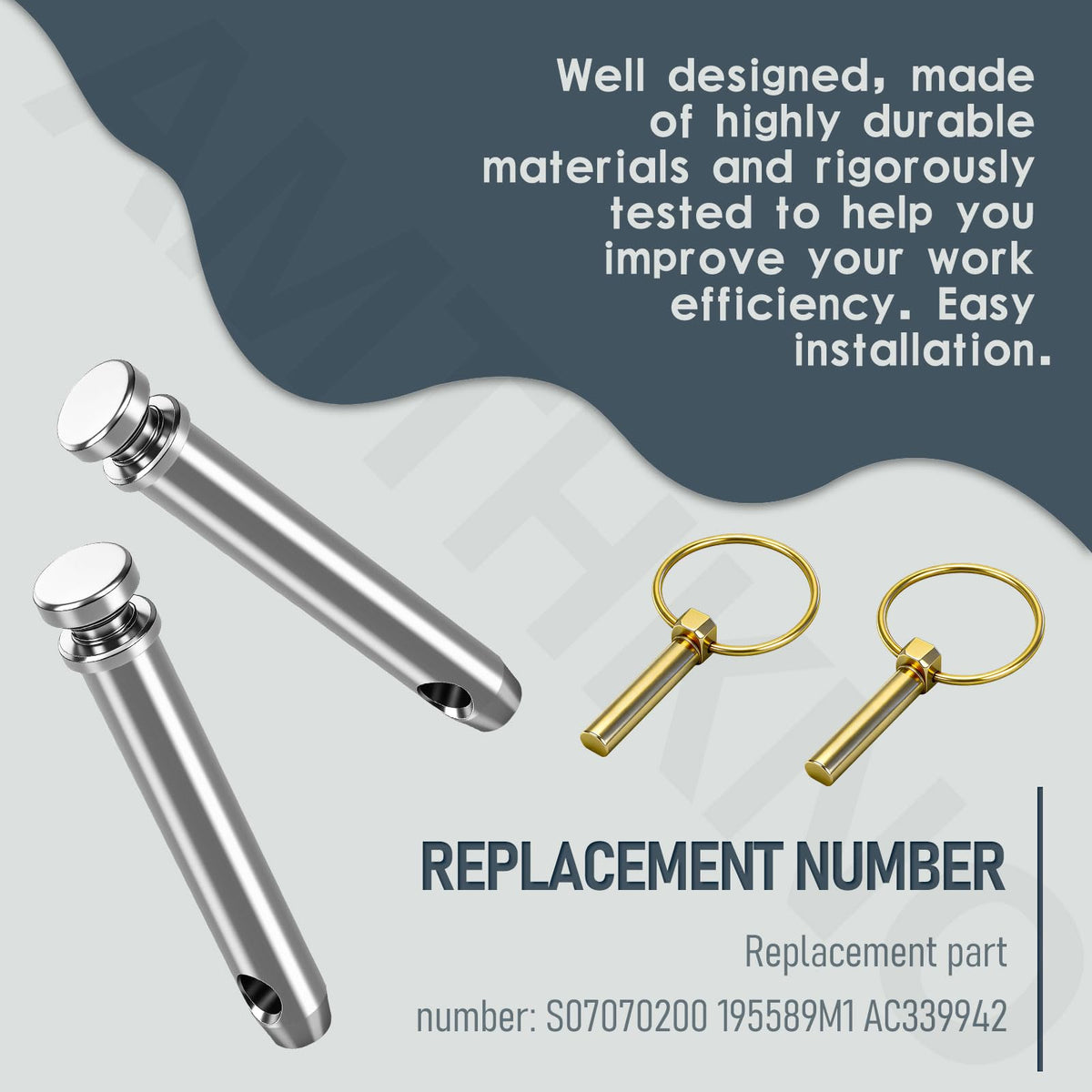 8 Pcs 3/4 in. Hitch Pin Accessories for Category 1 Tractors C958