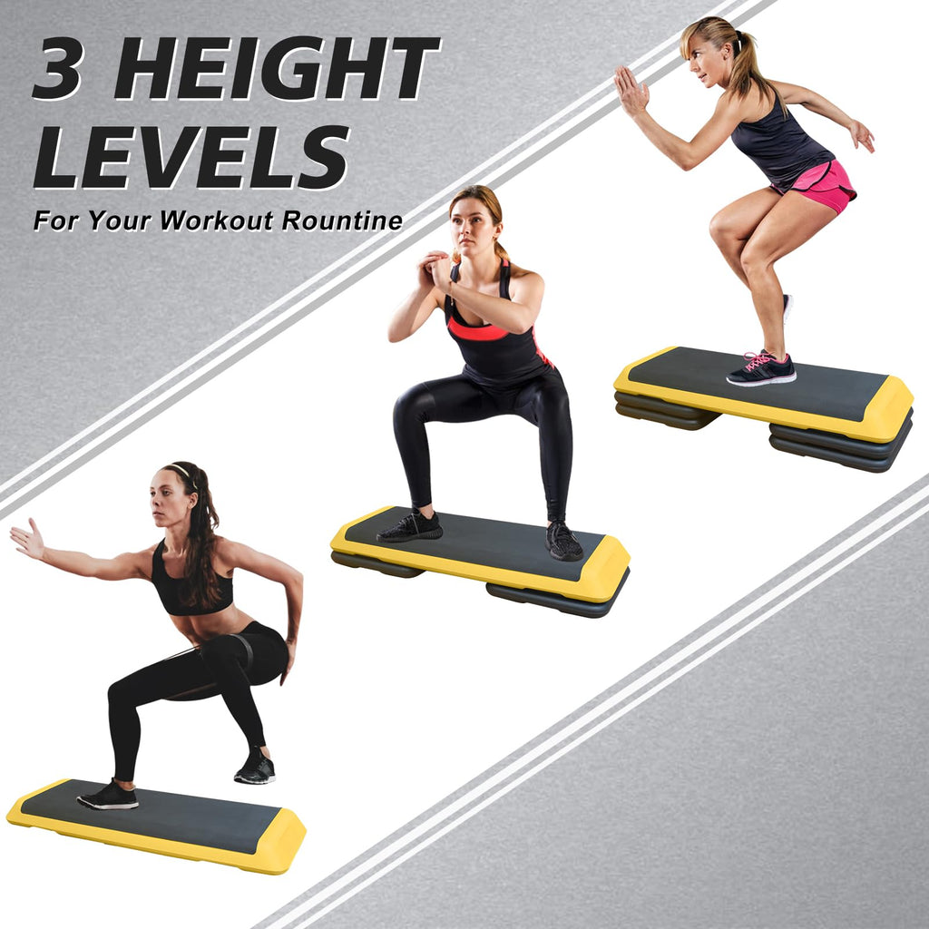 43'' Adjustable Exercise Stepper with 4 Detachable Risers J5047