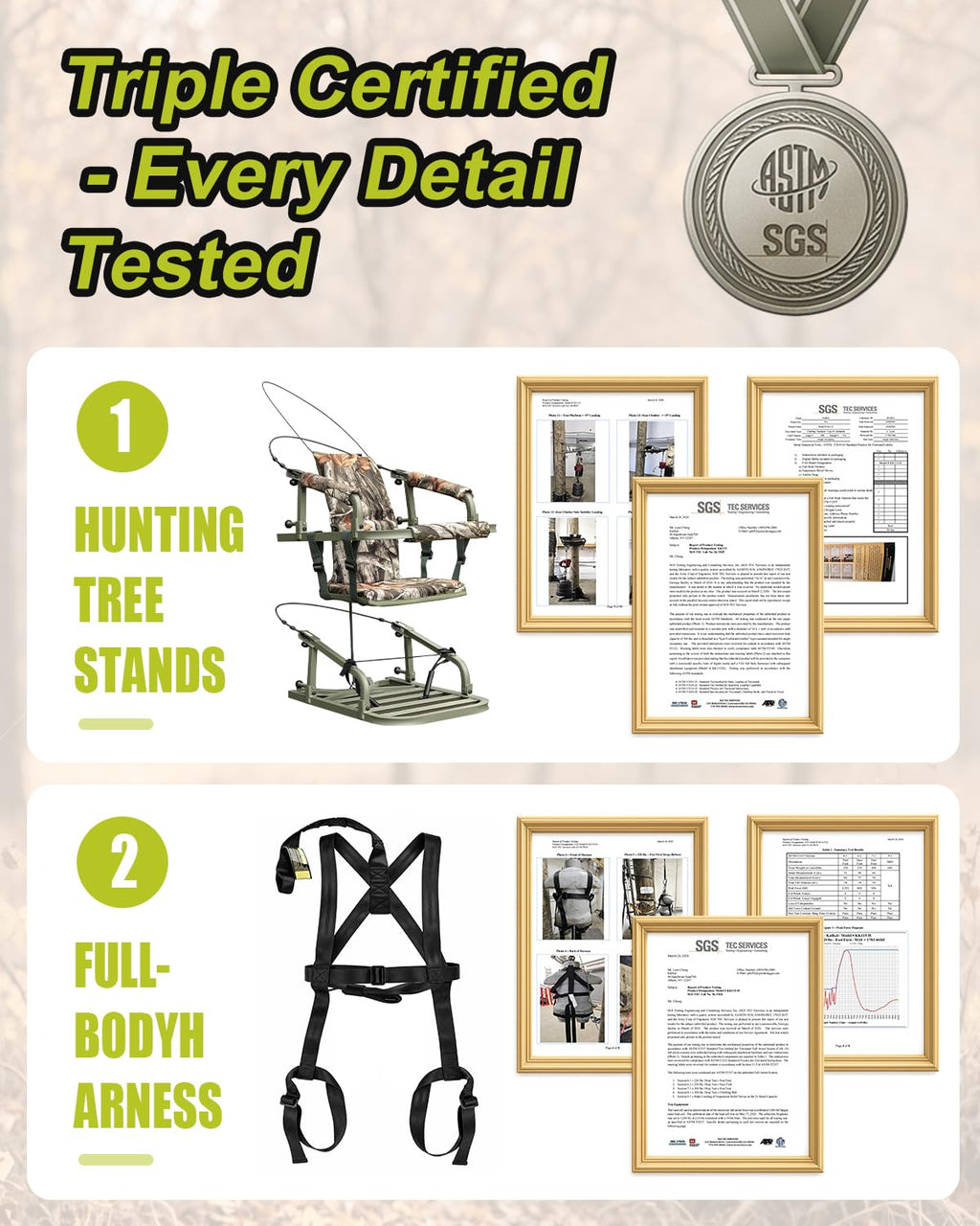 Climbing Tree Stand with Harness and Camo Seat Cushion K948227