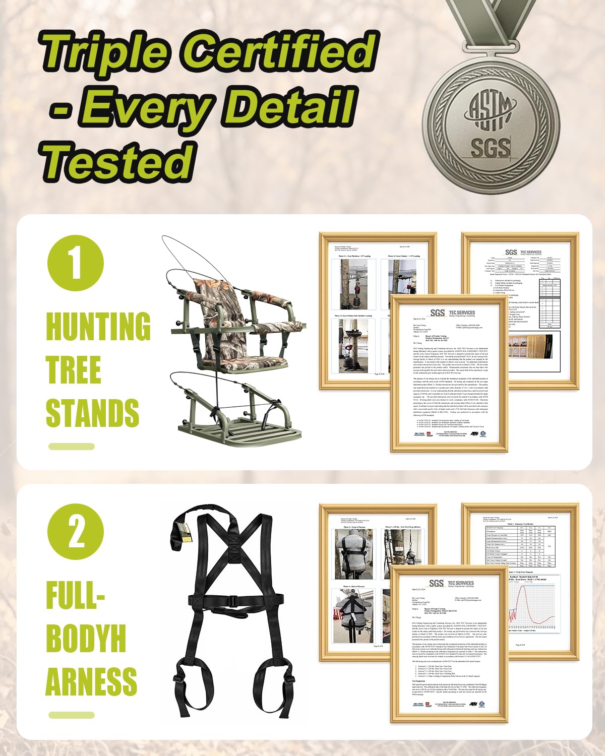 Climbing Tree Stand with Harness and Camo Seat Cushion K948227
