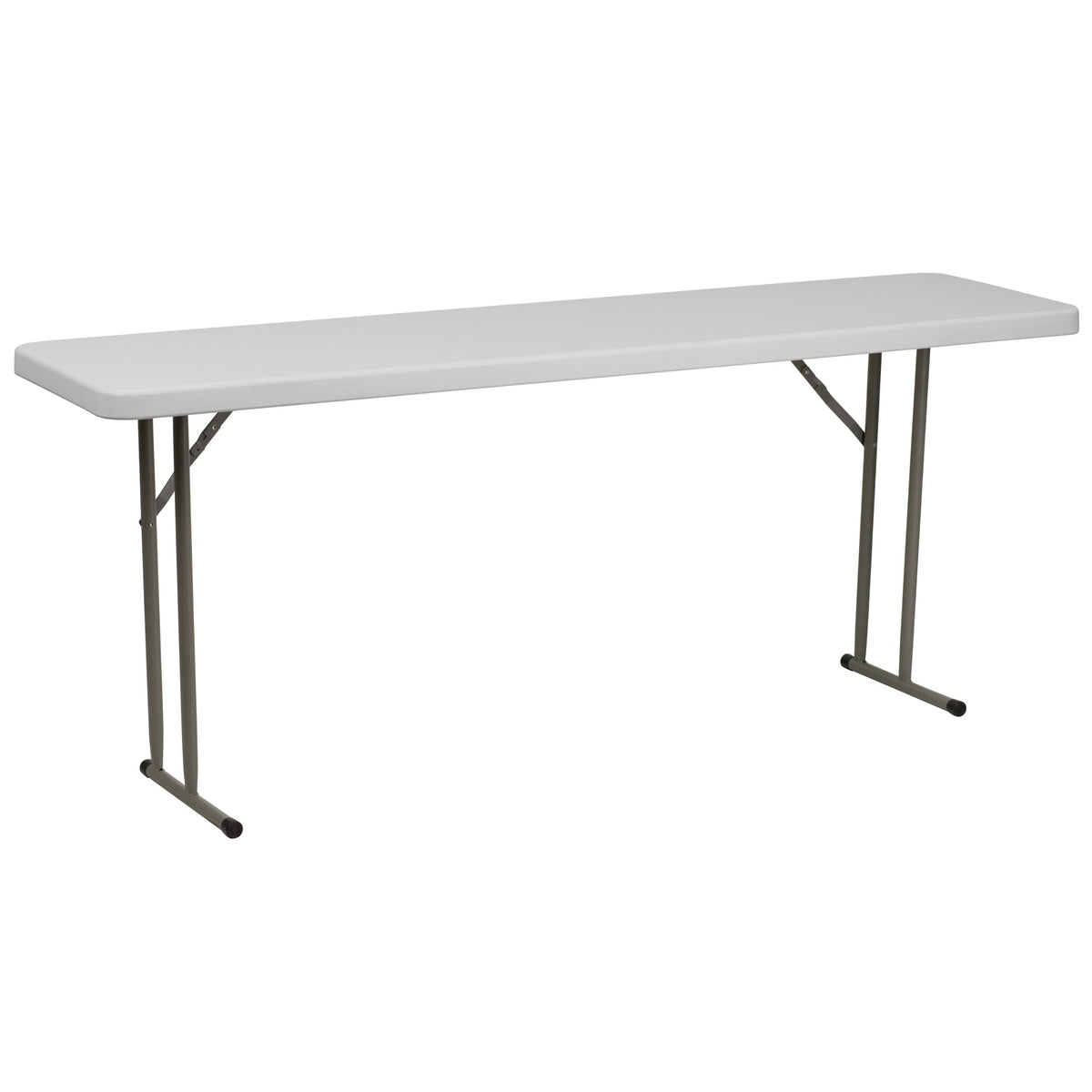 6-Foot Granite White Plastic Folding Training Table V18793