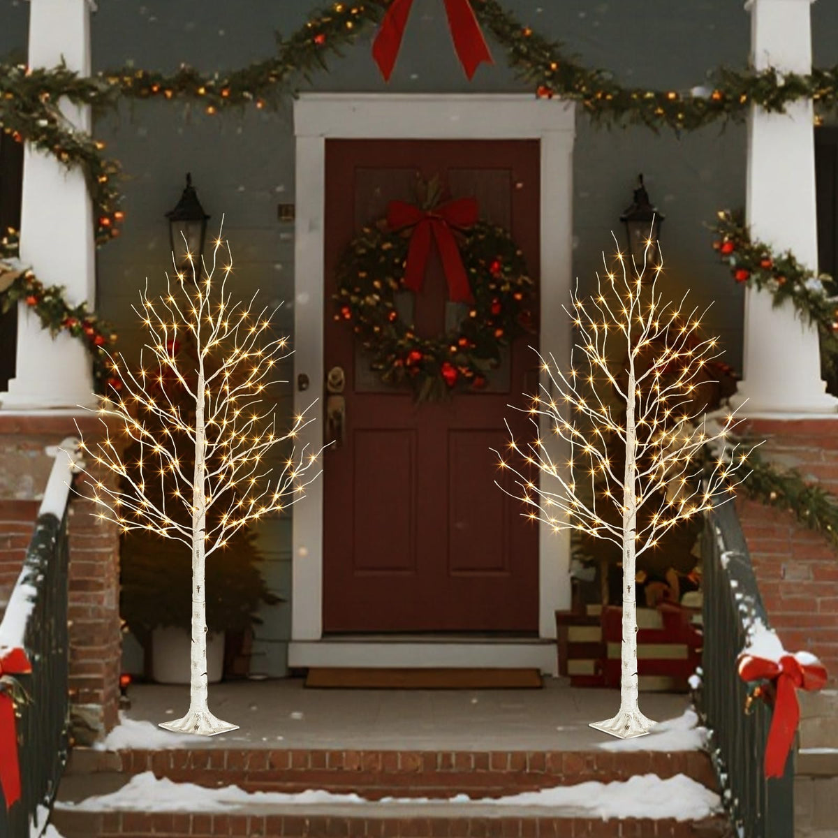 6ft Lighted Birch Tree V422317