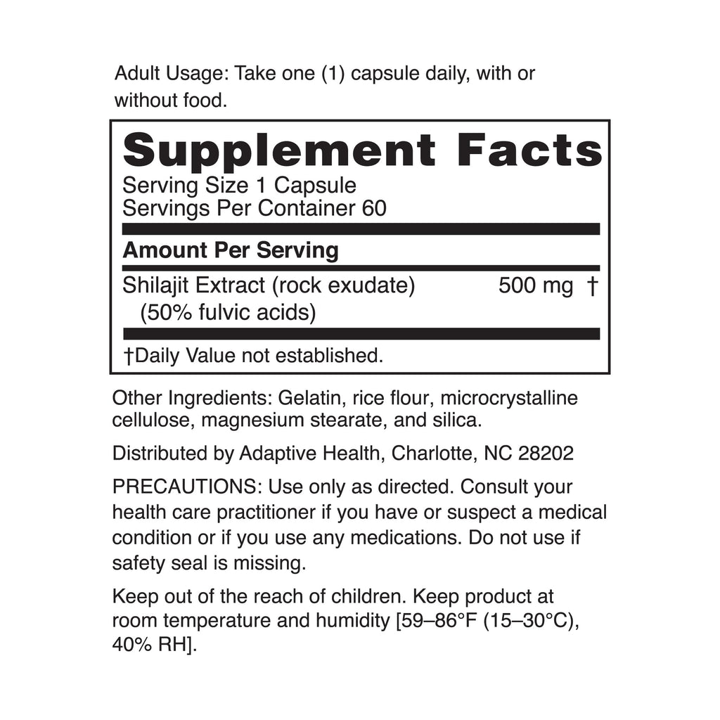 Shilajit 500mg 60 Capsules U8011
