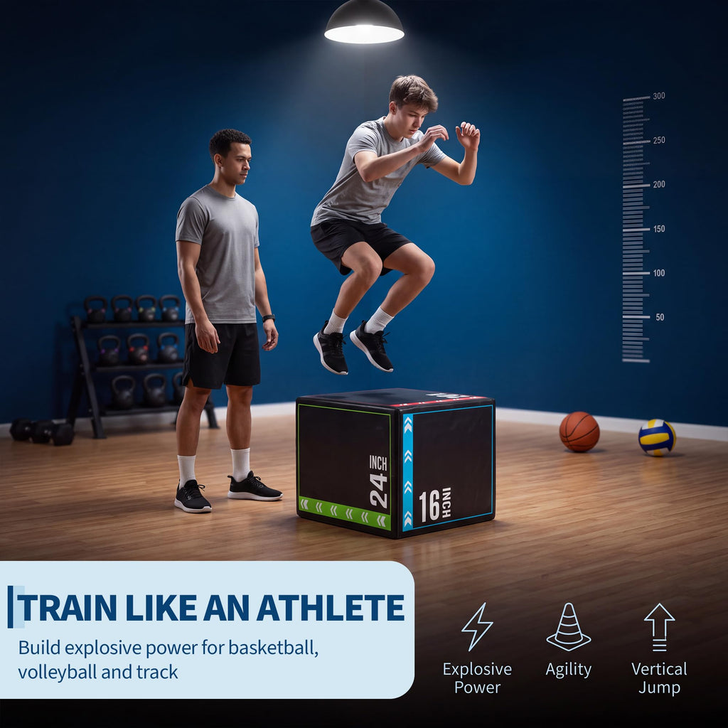 3 in 1 Plyometric Jump Box with Non-Slip Surface F7767