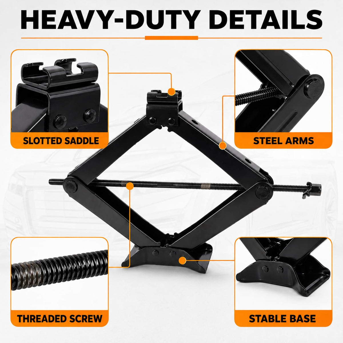 3 Ton Scissor Car Jack Kit with Ratchet Wrench A726215