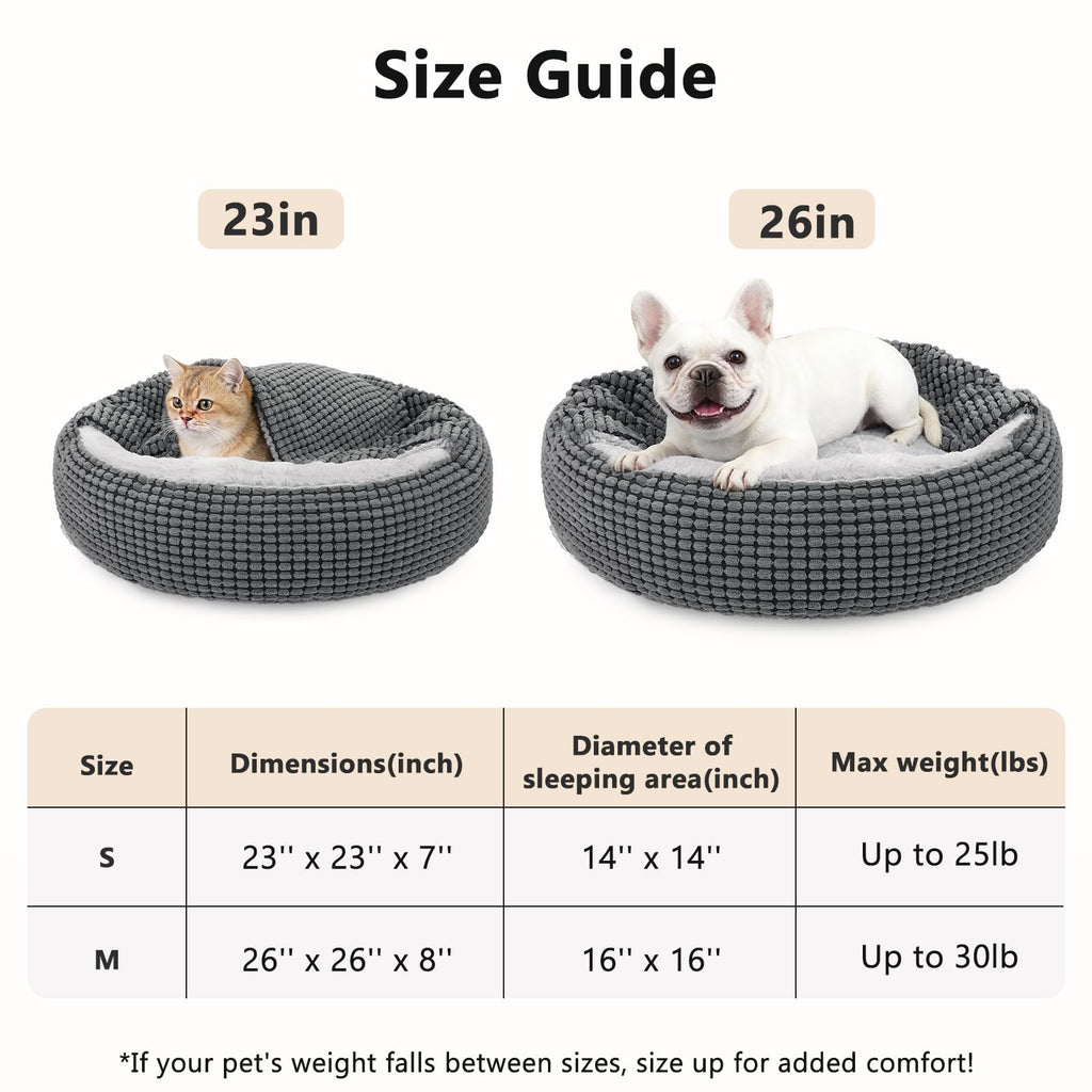 Small Dog Bed with Attached Blanket, 23inch E45632