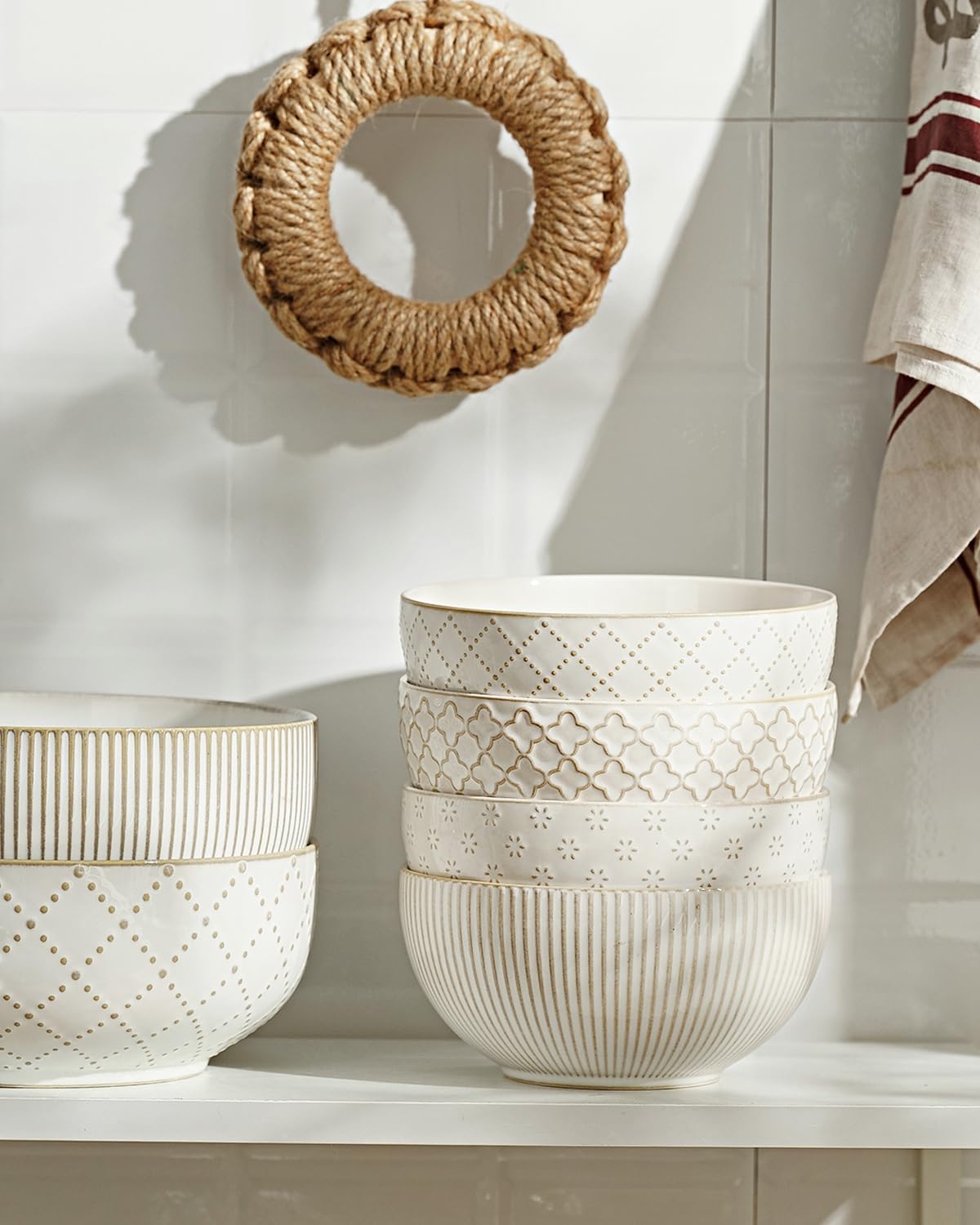 Ceramic Soup Bowls Set of 4 6.1 inch 30 oz G174