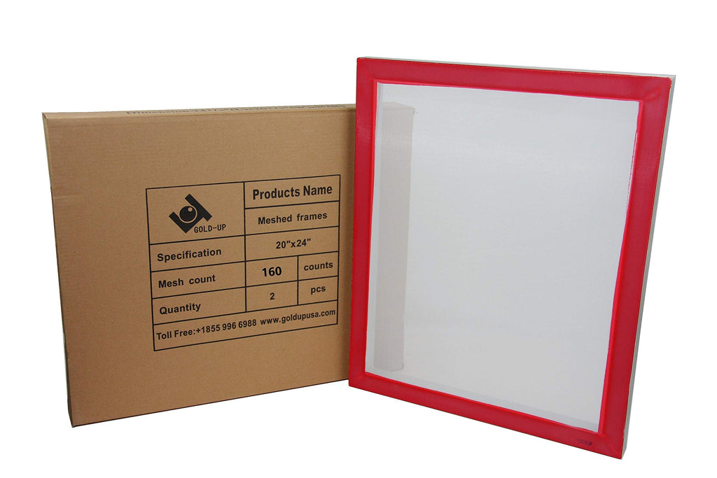 20 x 24 Inch Pre-Stretched Aluminum Silk Screen Printing Frames with 160 White Mesh 2 Pack E75100