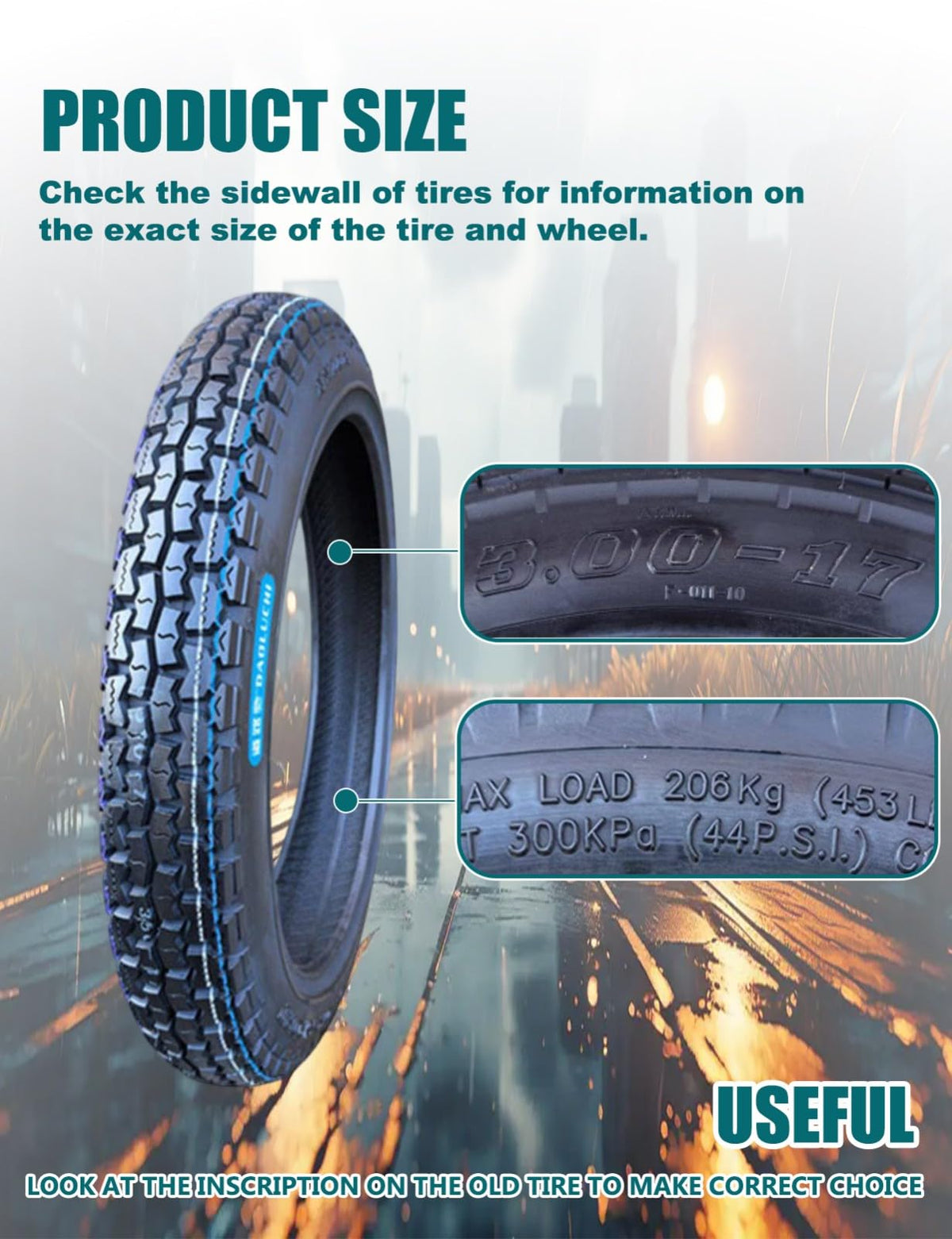 3.00-17 Off Road Motorcycle Tire and Inner Tube G207121