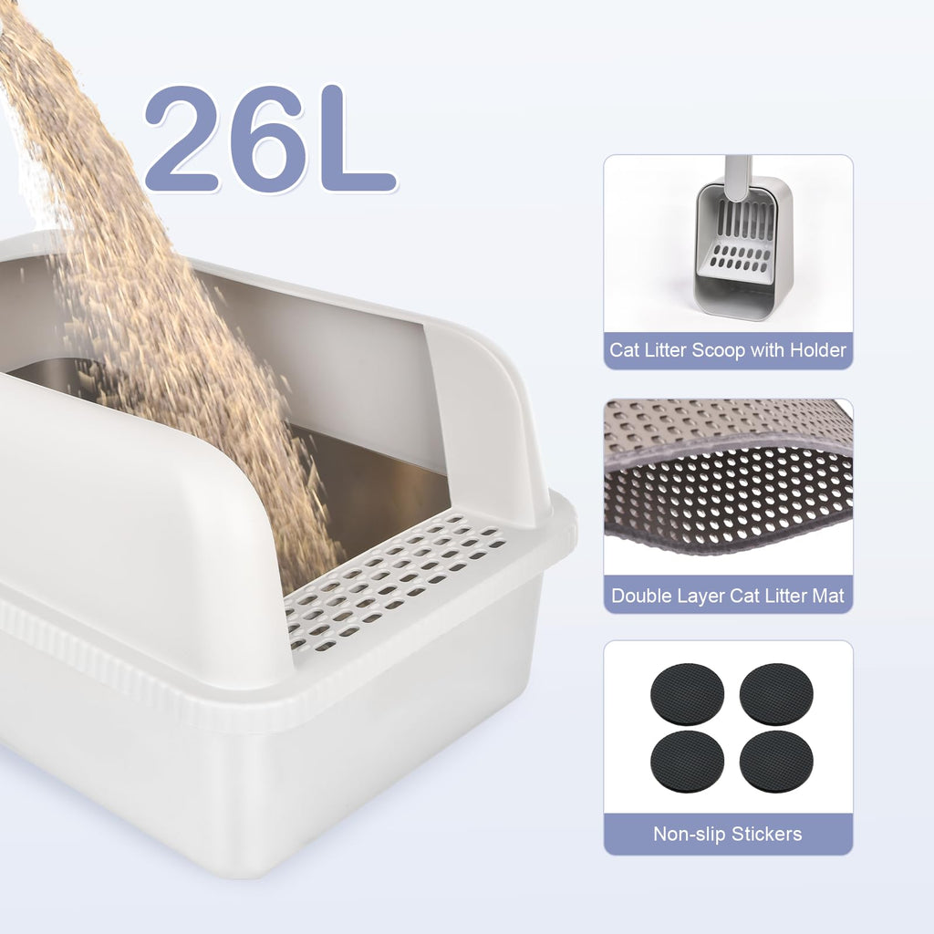 Stainless Steel Cat Litter Box with Lid W2193