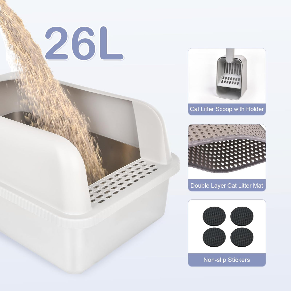 Stainless Steel Cat Litter Box with Lid W2193