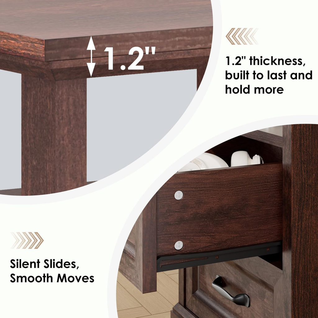 18'' Wood Nightstand with Charging Station E4000