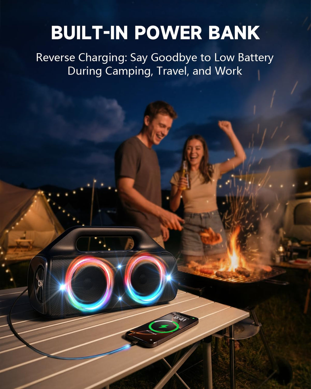 80W IP67 Waterproof Wireless Outdoor Bluetooth Speaker E298894