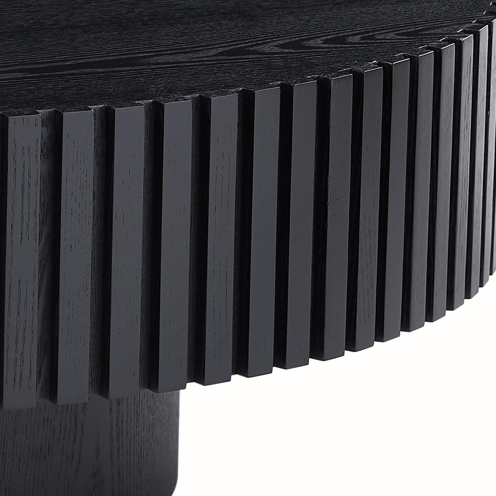 Matt Black Round Nesting Wood Coffee Table O26207