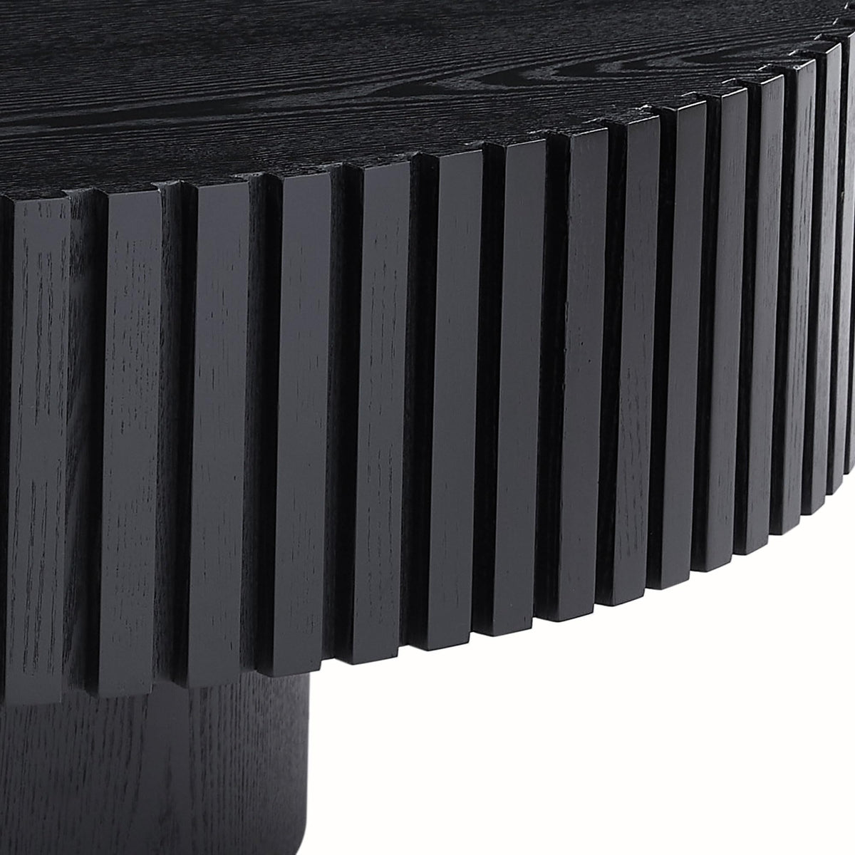 Matt Black Round Nesting Wood Coffee Table O26207