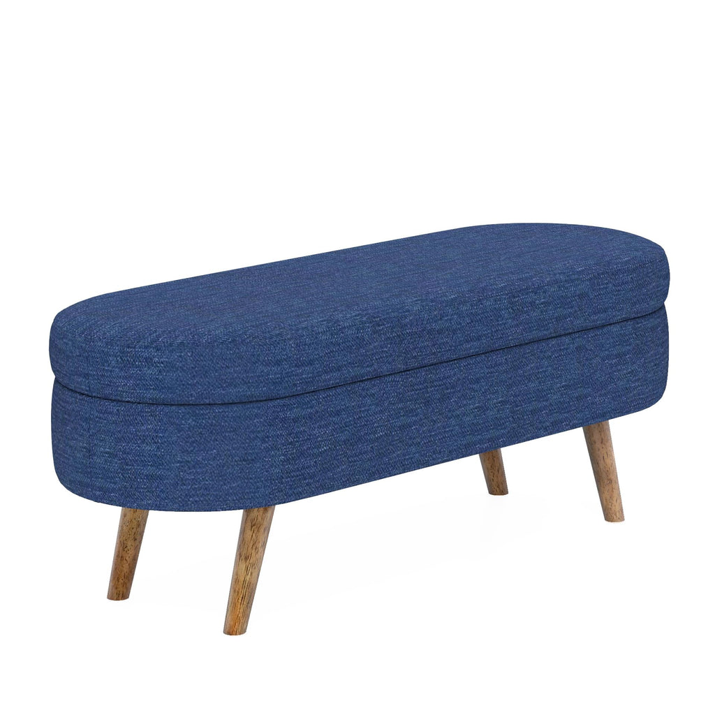 Oval Storage Bench with Rubber Wood Legs P78576