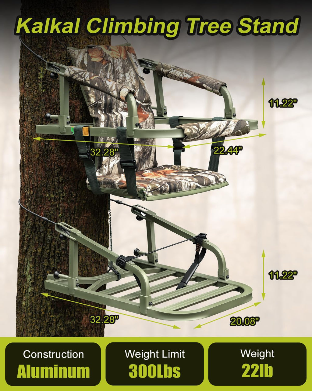 Climbing Tree Stand with Harness and Camo Seat Cushion K948227