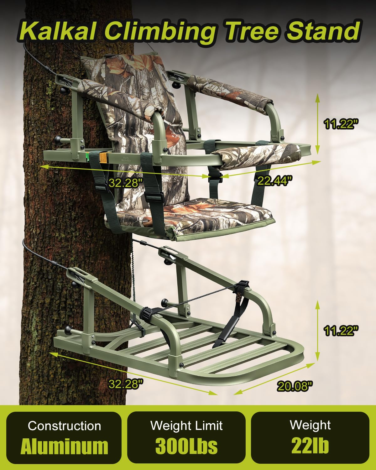 Climbing Tree Stand with Harness and Camo Seat Cushion K948227